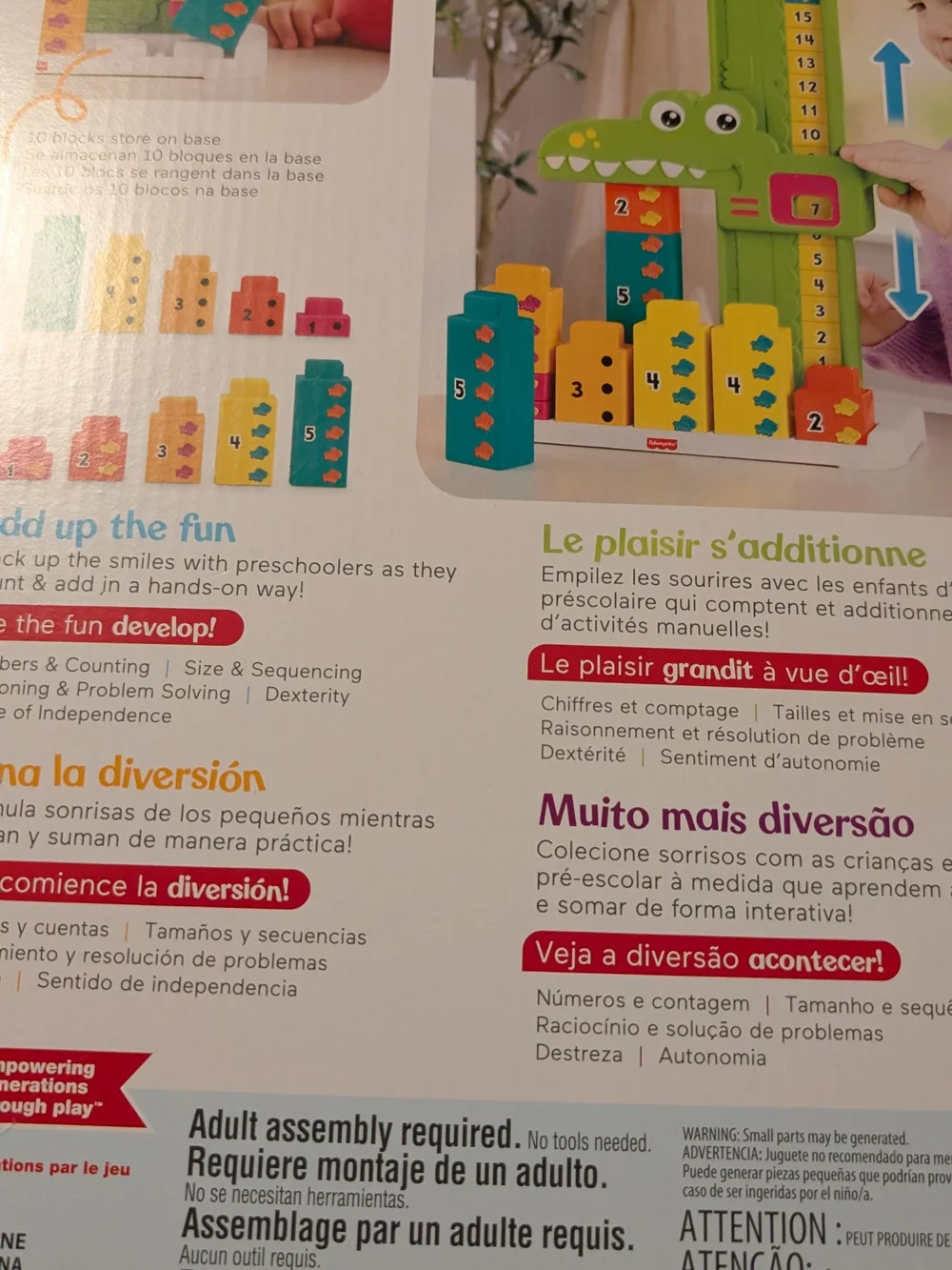 Fisher Price Adding Alligator Preschool Educational Toy with Stacking Blocks